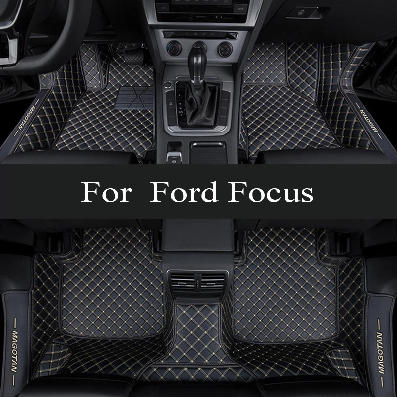 

Custom Leather Car Floor Mat For Ford Focus 2006 2007 2008 2009 2010 Interior Details Auto Carpet Rugs Foot Pads trunk mat