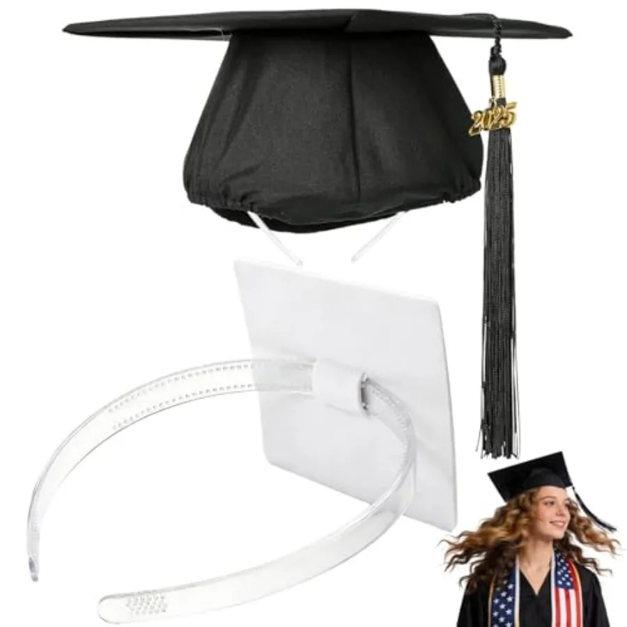 

Insert- Clear 1 Pack Firm Anti-fall Hair Band, Graduation Hat Headband Holder for Secure Grad Cap And Hairstyle, Hat Accessorie