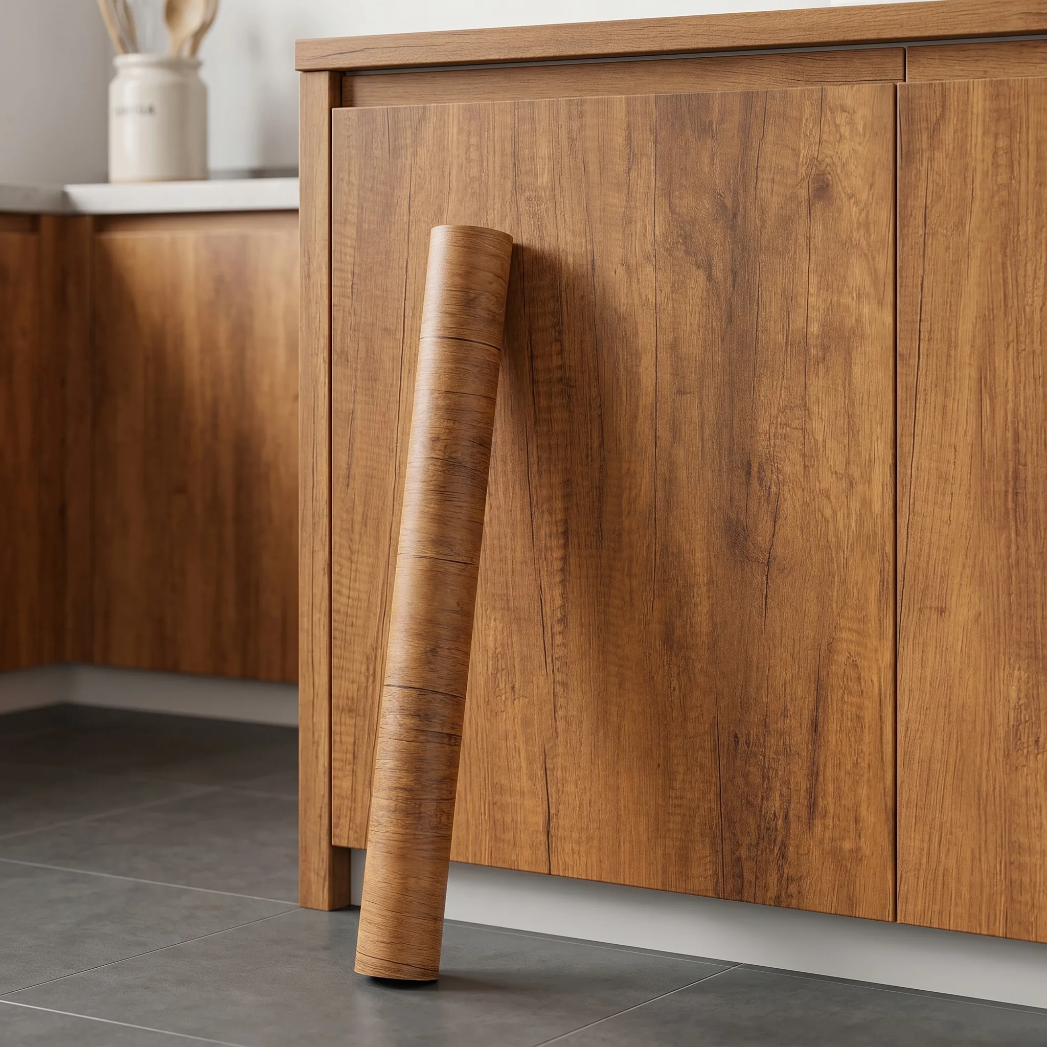 55CM Width Waterproof Self-Adhesive Wood Grain Sticker for Door Cabinet Desktop Modern Furniture Renovation Peel And Stick Wallp