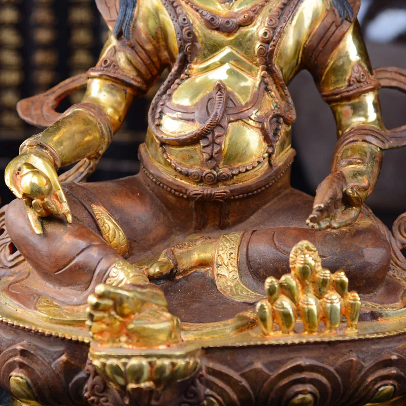 30 # HOME OFFICE  Talisman efficacious Tibetan Buddhism Yellow Jambhala Gilding brass statue