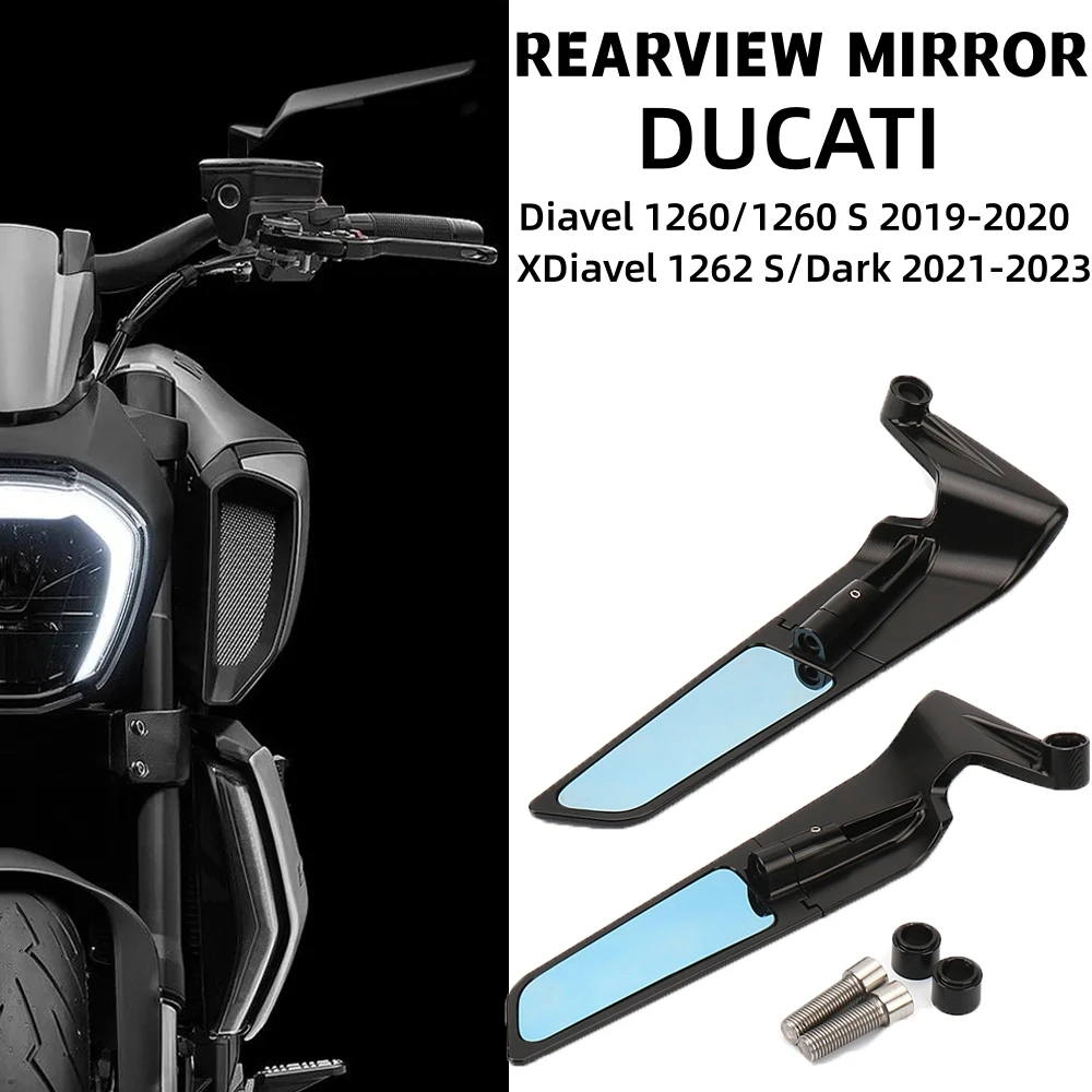 Motorcycle Wing Rearview Mirror Modification Accessory Adjustable For Ducati Diavel 1260S XDiavel 1262S Dark 2021-2023