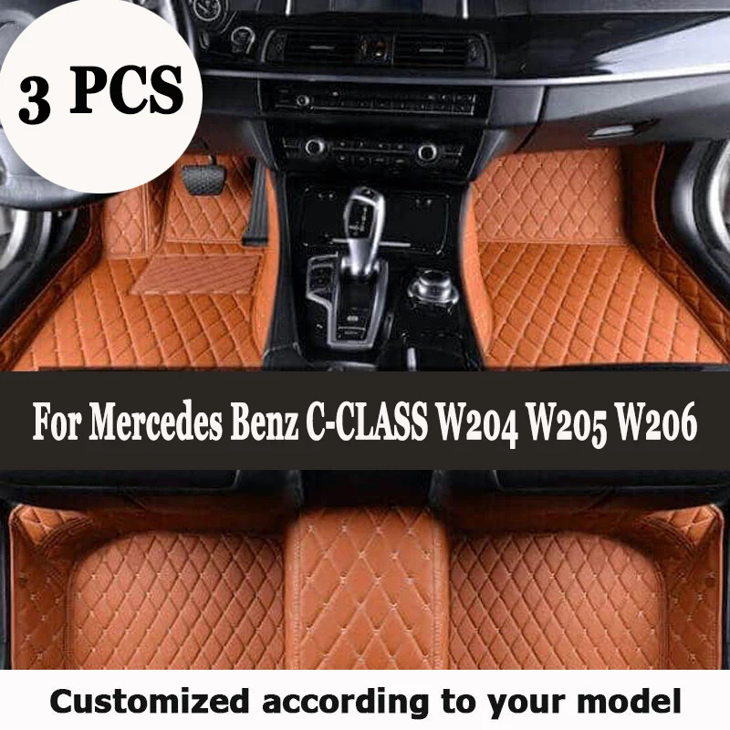 Custom Car Floor Mats For Mercedes Benz C-CLASS W204 W205 W206 C180-C450 Auto Carpets Foot Coche Accessorie