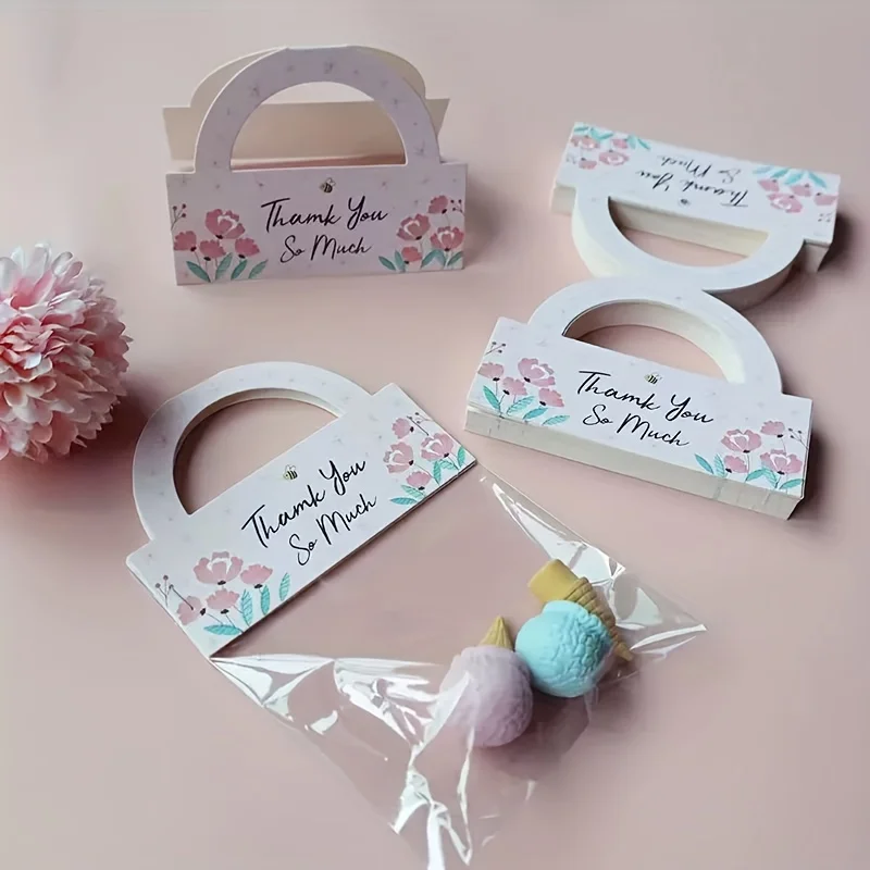 200pcs Floral & Numbered Folding Header Cards with Punched Holes - Jewelry Making Display Bags, Necklaces,Decorative Packaging