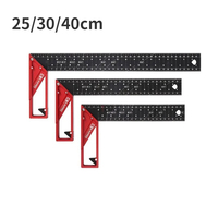 90 Degree Right Angle Ruler Fixed-point Ruler Multifunctional Stainless Steel Woodworking Tool 25/30/40cm High-precision Crank