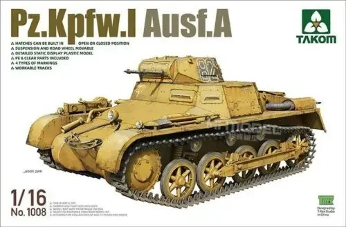 TAKOM 1008 1/16 Pz.Kpfw.I Ausf.A - Scale Model Kit