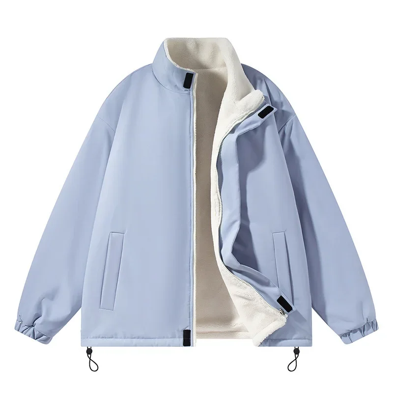 

Mens Fashion Jacket Men's Reversible Sherpa Fleece Jacket Winter Padded Coat Male Outdoor Bomber Jacket Thick Winter Jacket Man