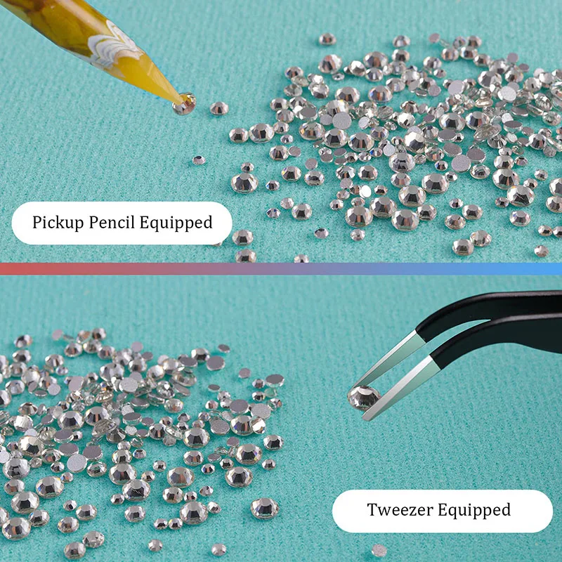 1440 Stück/Beutel AB/Klare Runde Mini-Nageldiamanten SS3-SS20 (1,3-4mm) Flache Rückseite Nicht-Hotfix Nagelkristalle Klare AB Maniküre-Glassteine – Detail 9