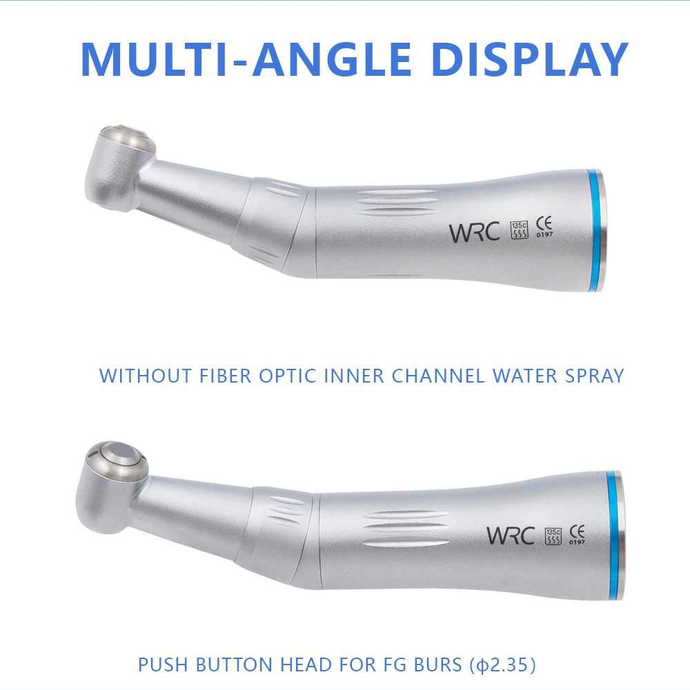 WRC Dental Inner Channel Low Speed Handpiece Set 1:1 Direct Drive Fiber Optic Contra Angle Straight Handpiece Air Motor 40000rpm