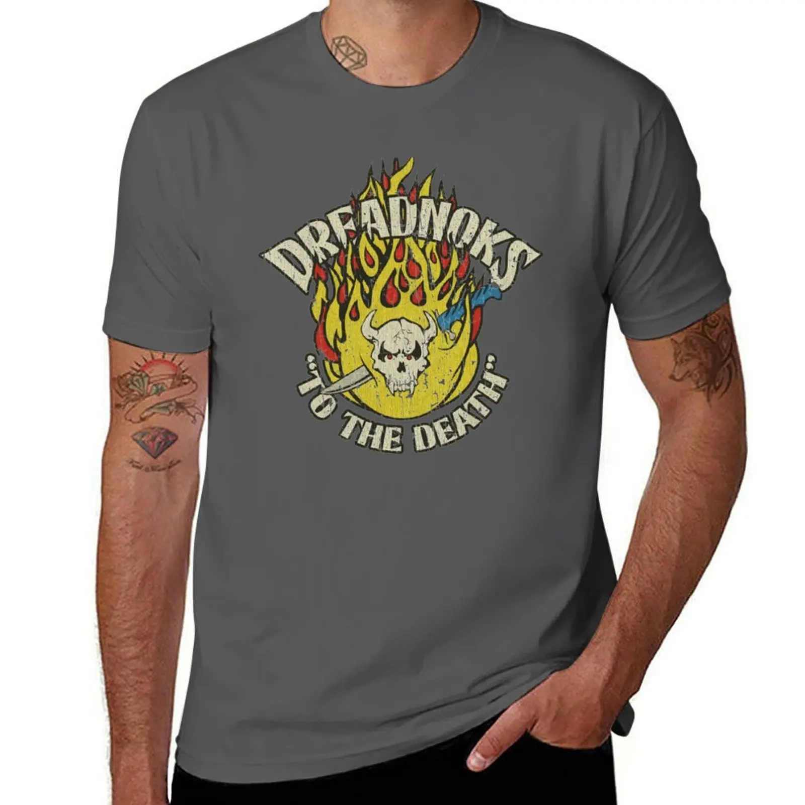 Camiseta Gi Joe Dreadnoks Flaming Skull 1984, camiseta informal de manga corta a la moda