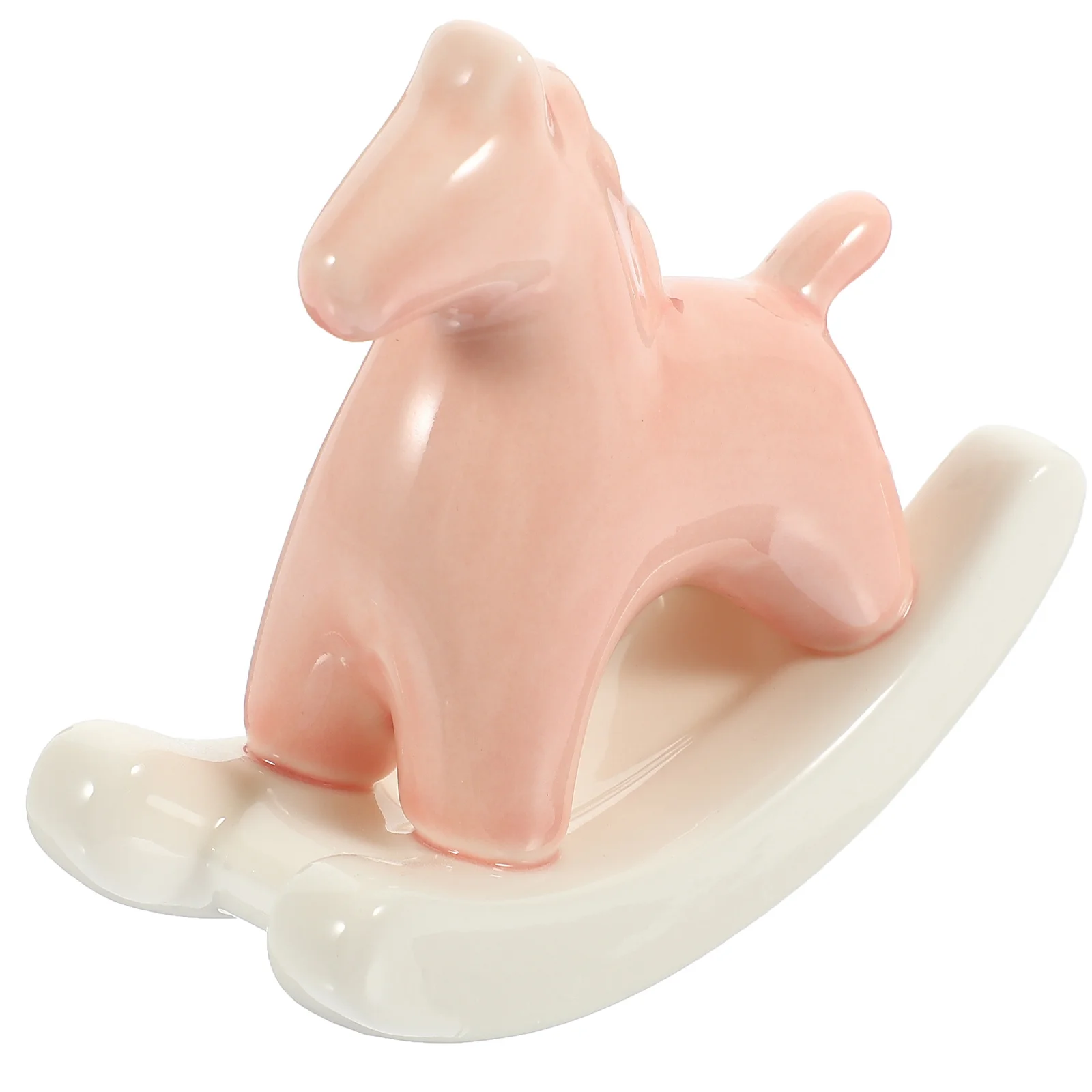 

Ceramic Rocking Horse Small Delicate Desktop Animal Decoration for Home Office Tea Table Ceramic Craft Statue Ornament