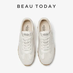 BEAUTODAY Casual Sneakers Women Embroidery Design Round Toe Solid Color Lace up 2023 Fashion  Ladies Shoes Handmade 29833