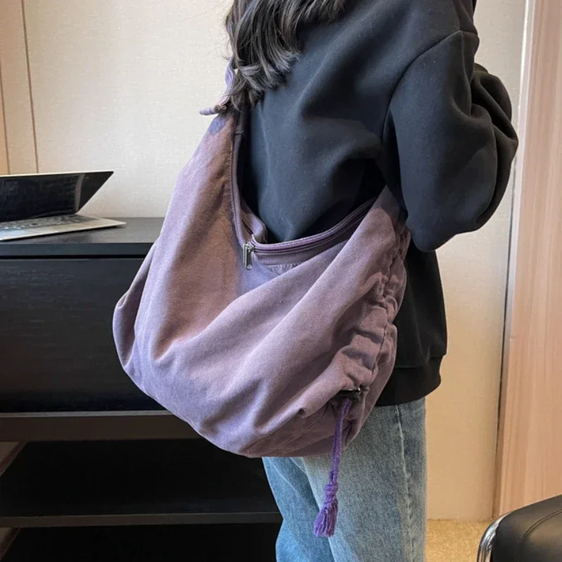 

Large Capacity Fashion Canvas Shoulder Bag For Women College Student Book Bag Travel Shopping Crossbody Bag School MessengerBag