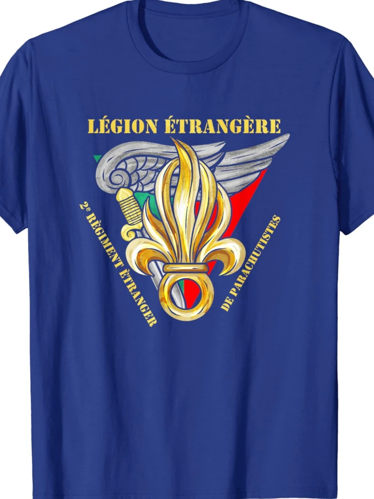 Légion Etrangere 2e Regiment De Parachutistes Blason T-Shirt Short Sleeve Casual 100% Cotton T Shirts