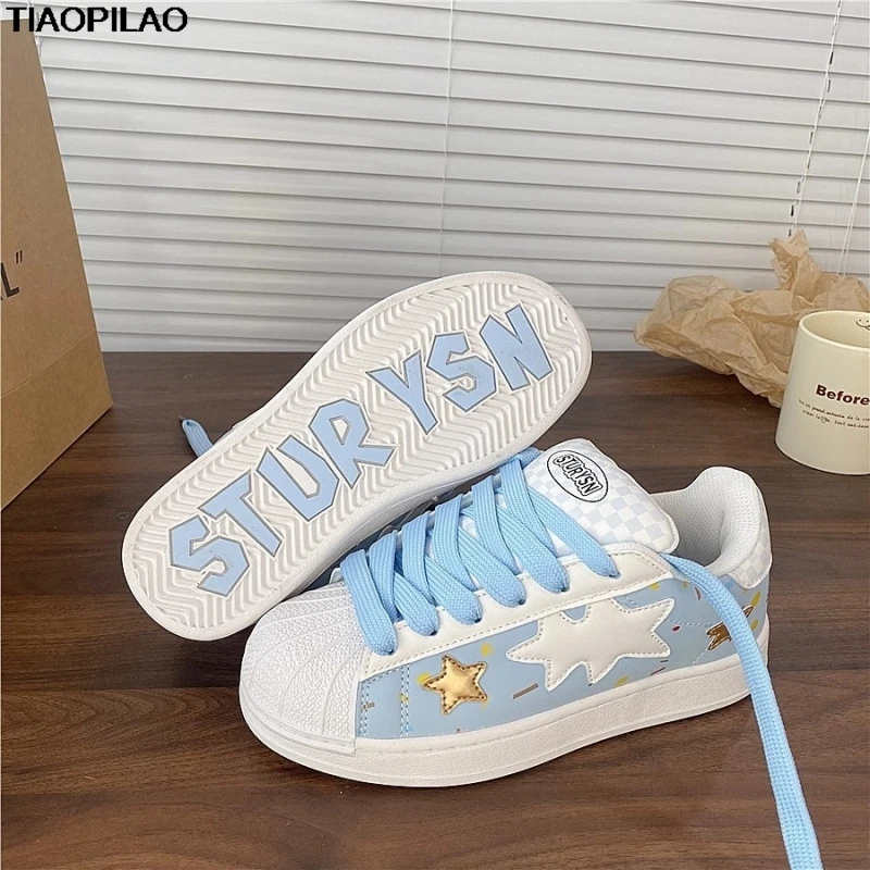 

Spring Autumn Leisure Sports Women's Sneakers Shell White Student Girls Board Shoes High-quality Handmade Ladies Running Shoes