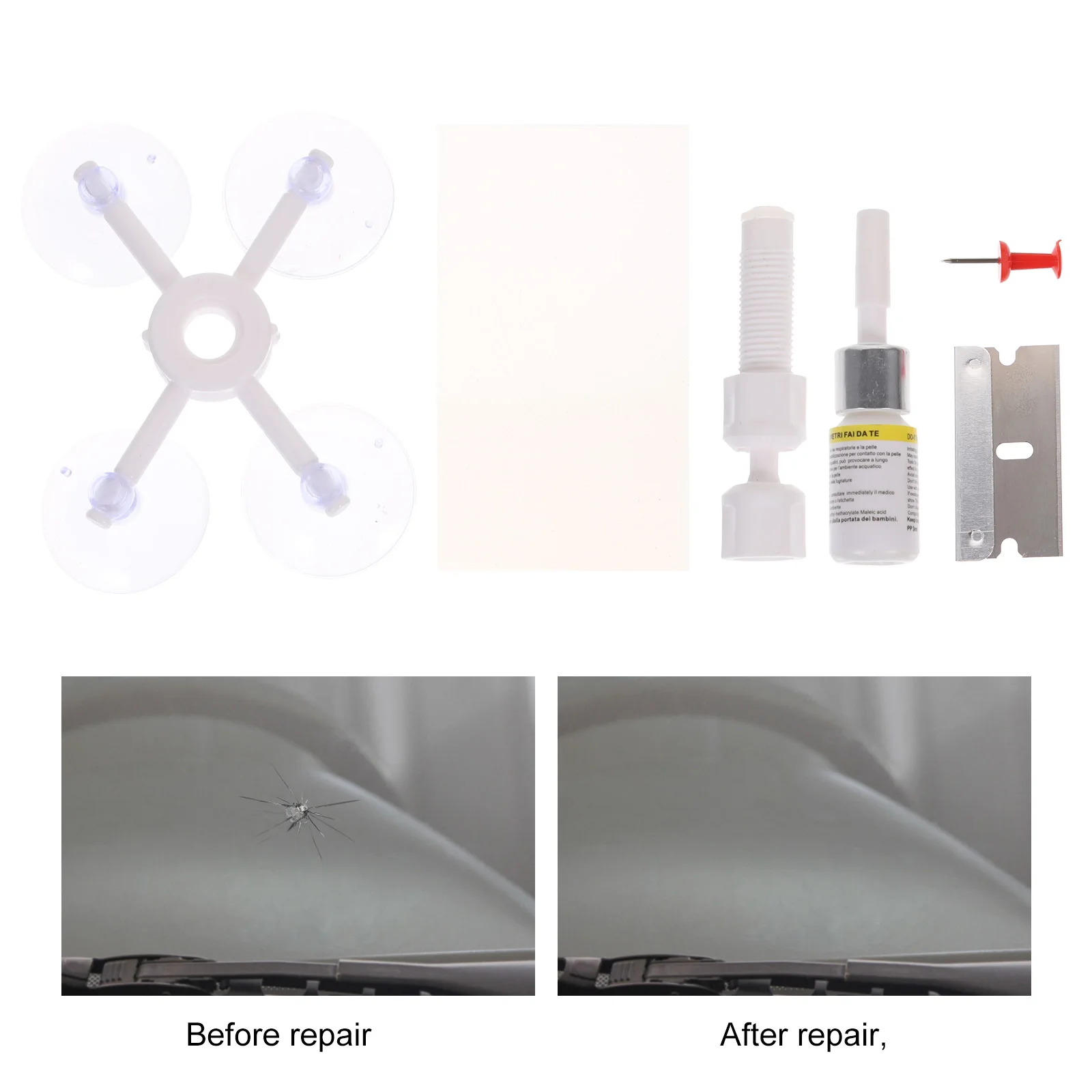 

1Set Car Windshield Repair Kit Easy Use Crack Chip Repair Tool for Automotive Laminated Glass Window Restoration