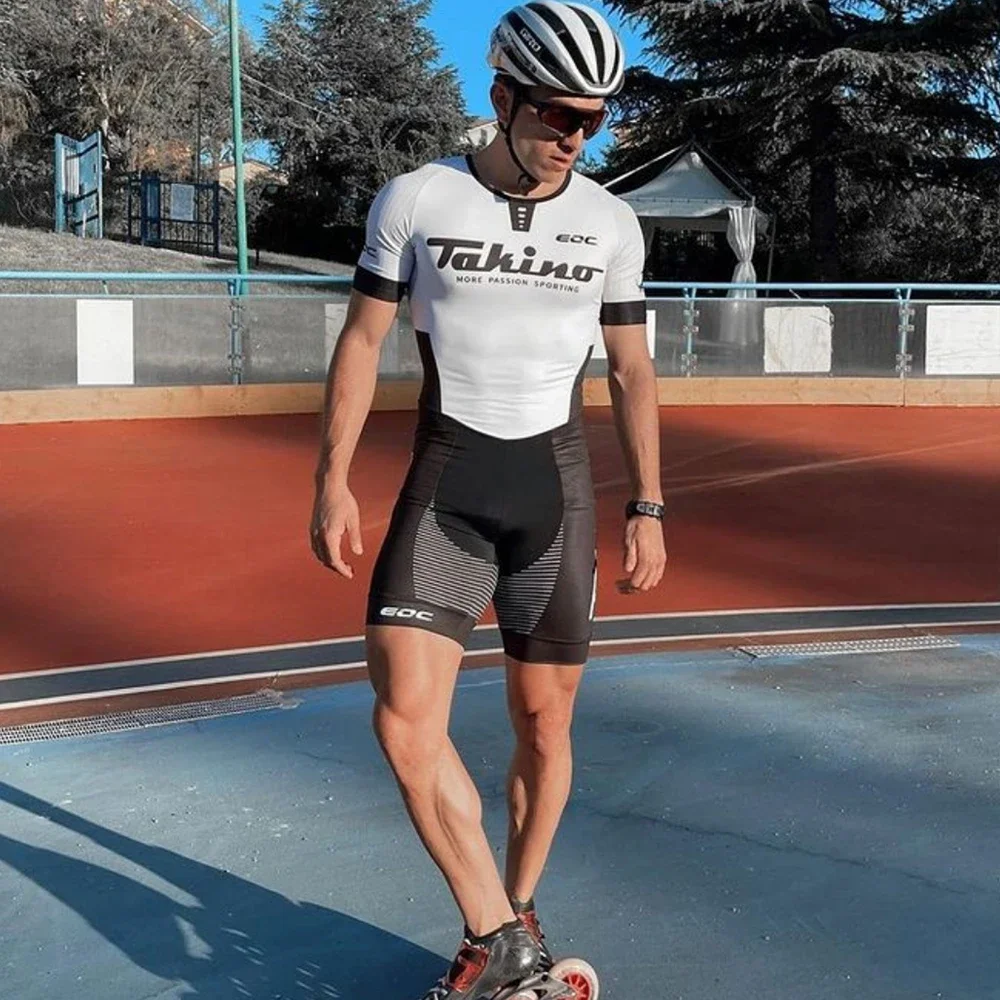 

Men Inline Speed Skating Racing Suit Tights Speed Skating Team Uniform Triathlon Suit Ropa Ciclismo No Cushion Jumpsuit 2023