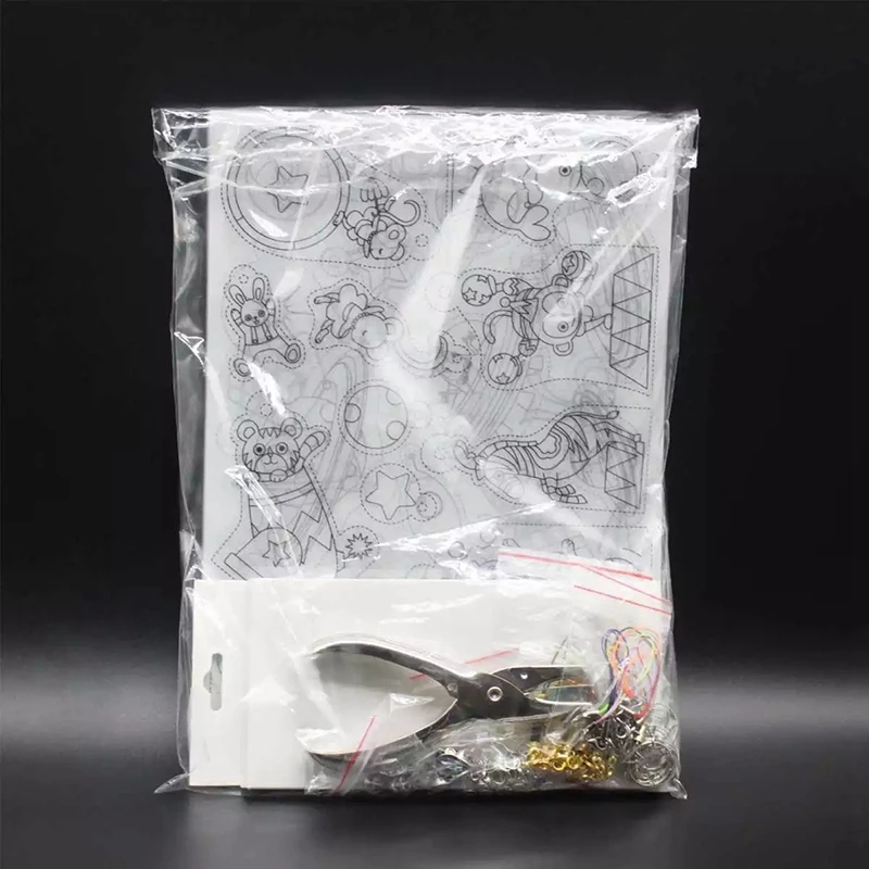 BEAU-198 PCS Shrinky Art Paper Heat Shrink Sheet Plastic Kit Hole Punch Keychains Pencils DIY Drawing Art Supply