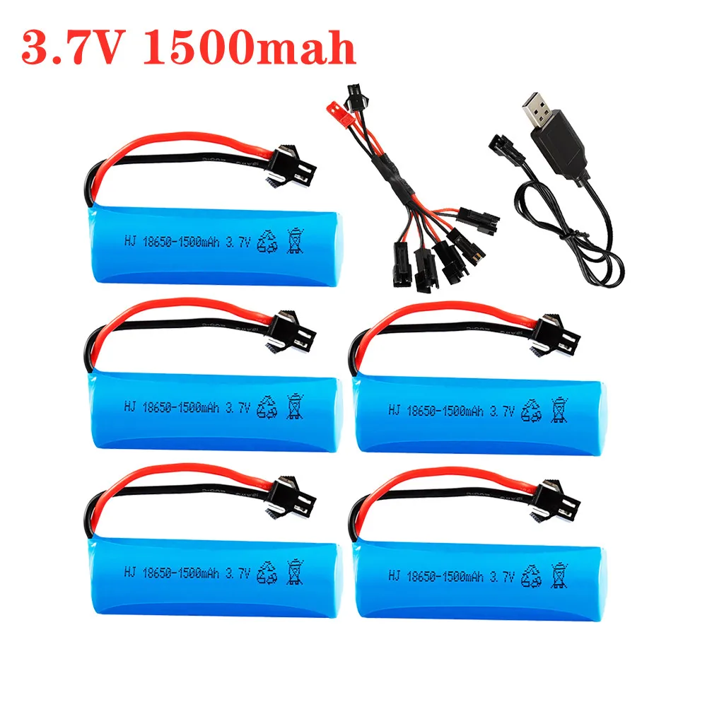 3.7V 1500mAh 18650 Li-ion Battery for RC Car Q70 Q85 helicopter Airplanes car Boat Gun toys Batteries With SM-2P Plug