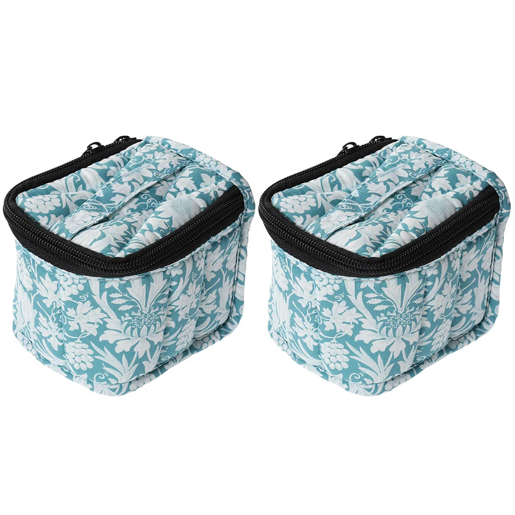 2 Pcs Gel Nail Polish Storage Bag Case Suite Kit Organizer Supply Organizers and Blue