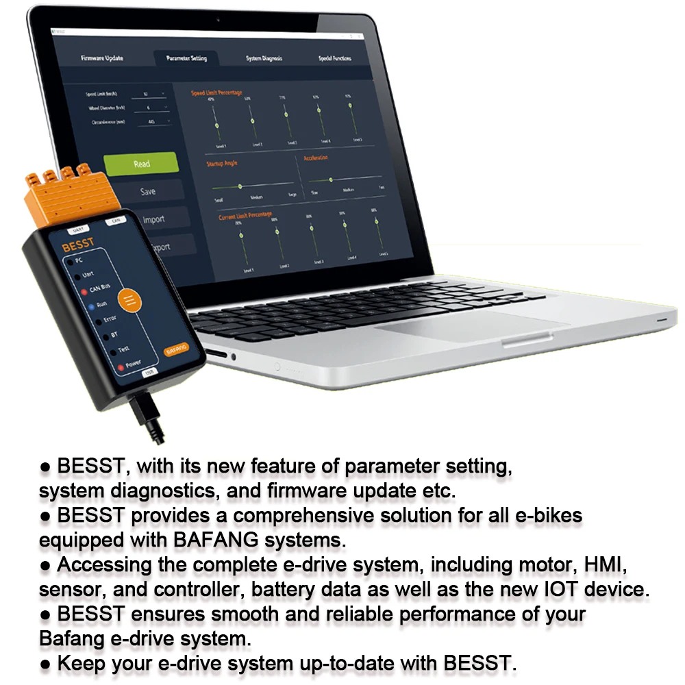 E-Bike Motor Programmer BAFANG BESST Programming Downloader Tool for Bafang Motor M510 M600 M620 UART/CAN System BBS BBSHD