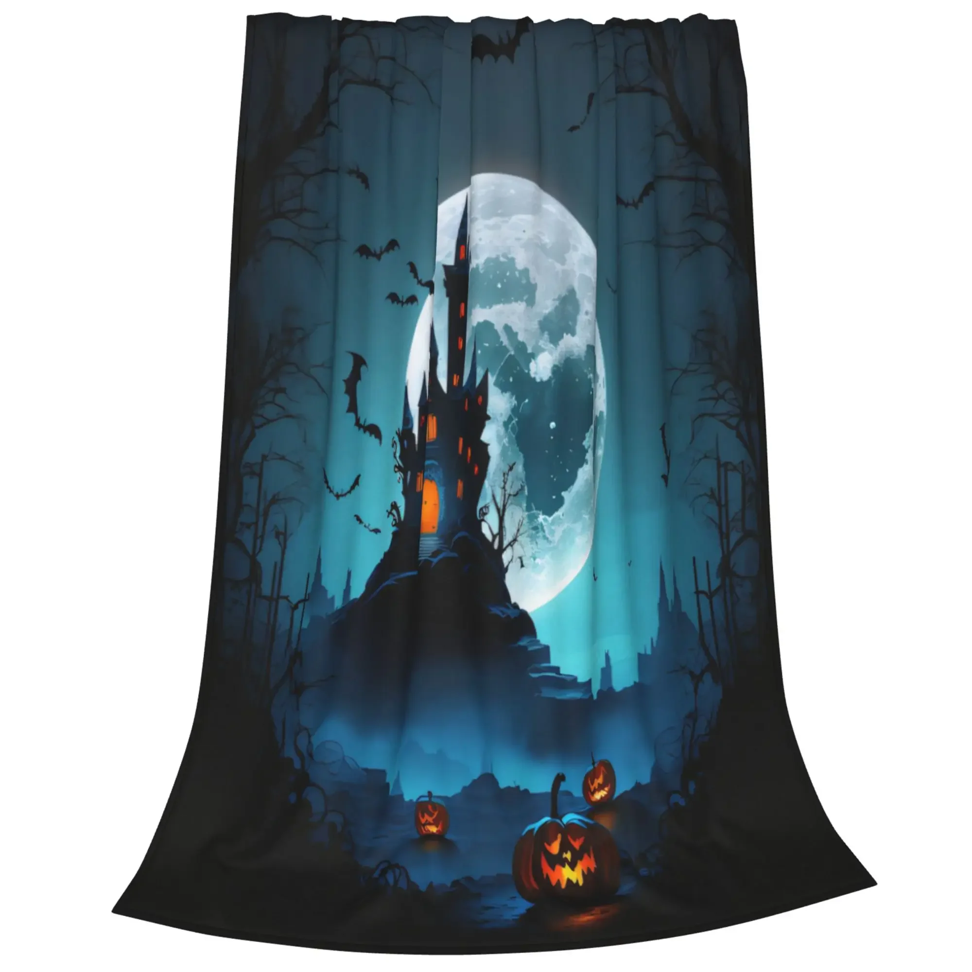 Halloween castle new moonlight pumpkin lamp bat flannel blanket, sofa bedroom car office camping trip