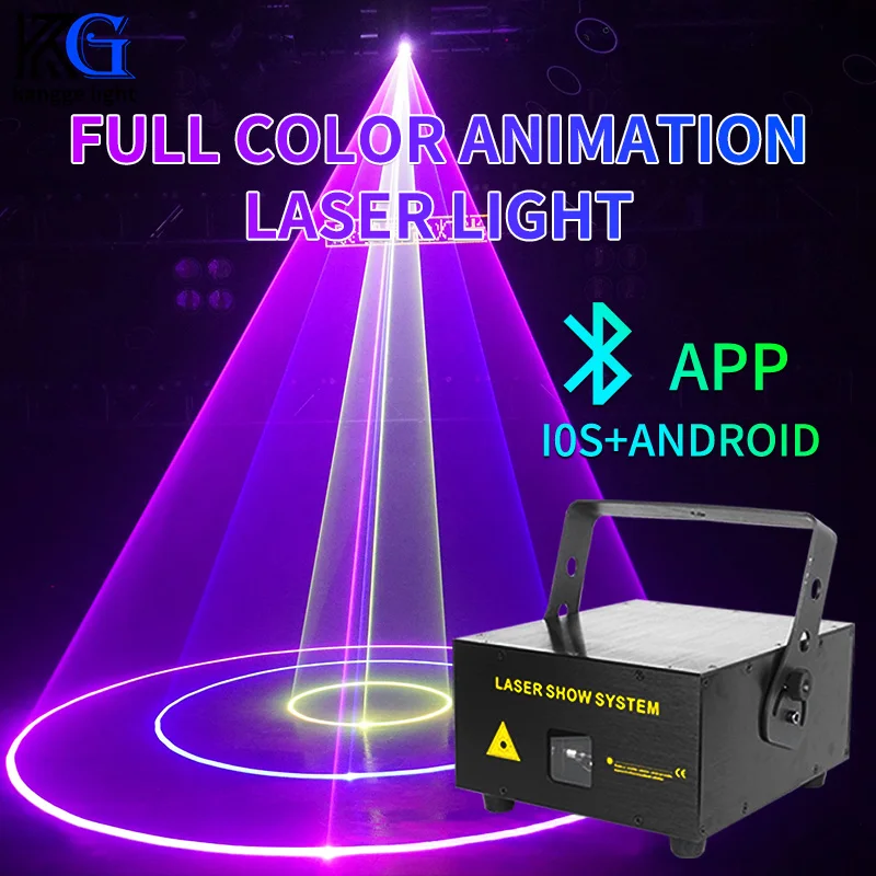 RGB App Control 2W 3W 4W ILDA 3D Animation Laser Light Stage Scanner Projector Lights DJ Party Wedding Laser Effect for Bar KTV