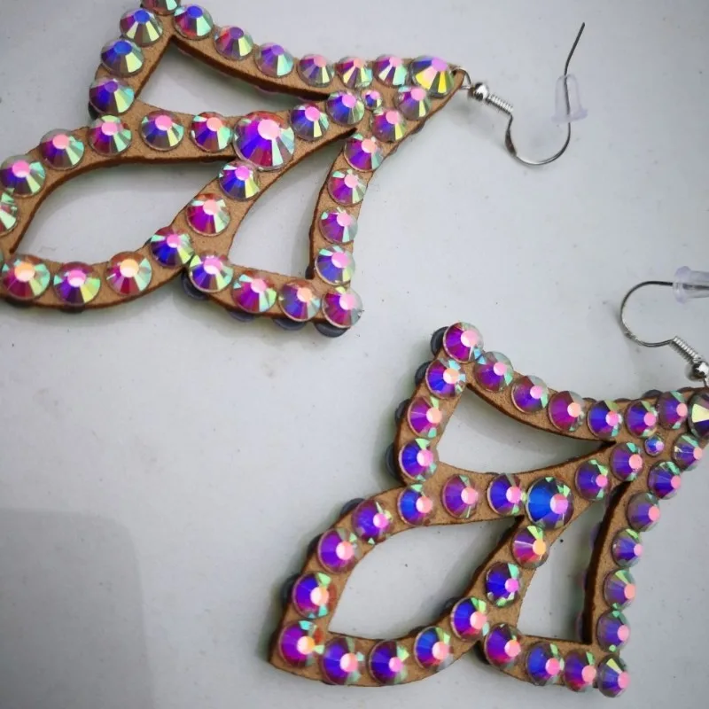 Personalizado completo diamante desempenho acessórios de dança do ventre água brincos diamante latino moderno desempenho competição brincos