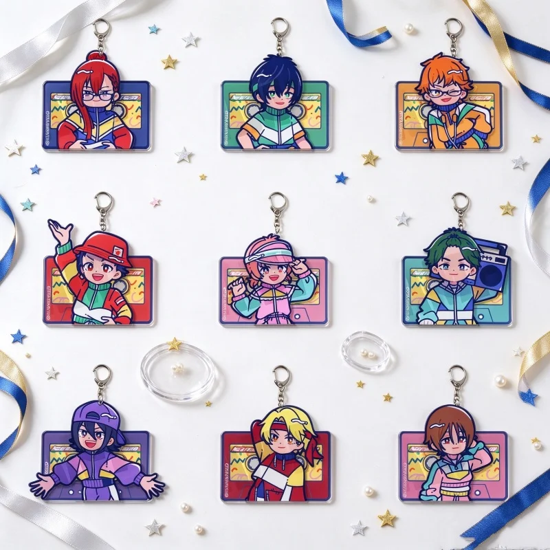 Anime KING OF PRISM Acrylic Pendant Keychain 6CM Shin Ichijo,Yukinojo Tachibana,Taiga Kougami Ornament Mobile Phone Chain Key