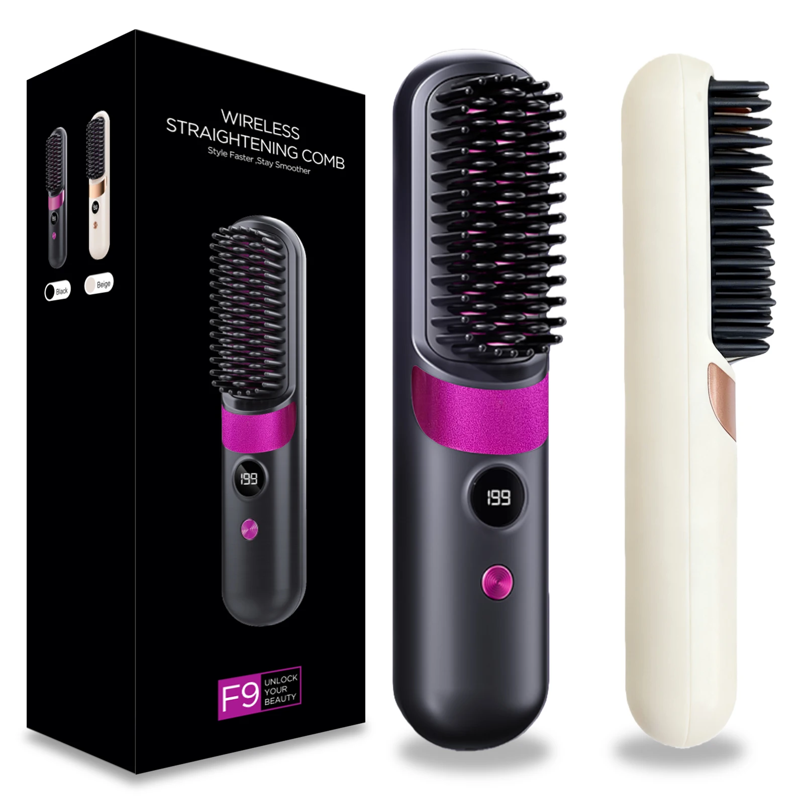 

Rechargeable Beard Brush for Men Beard Straightener Suitable for Medium to Long Beards Ideal for Styling Daily Grooming