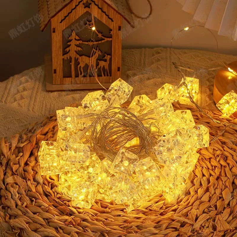 マルチカラー暖かいアイスキューブストリングライト妖精ナイトラ - Fairy Light Curtain のレビューと価格