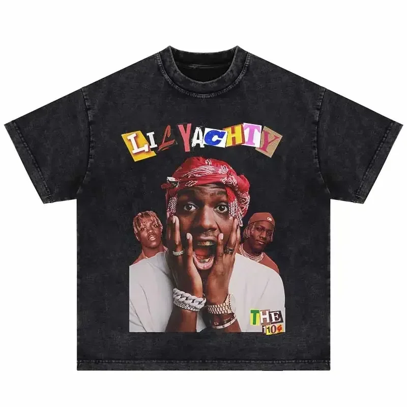 

2024 distressed punk T shirt men streetwear hip hop uniform girl graphics print tshirt men Harajuku summer short sleeve t-shirt