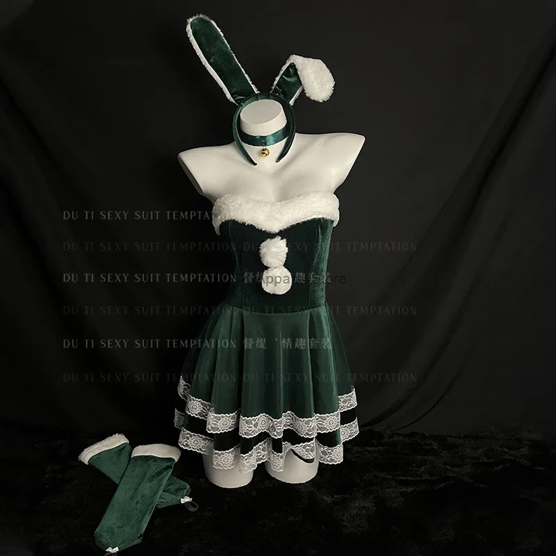 Winter Pure Desire Wind Christmas Rabbit Girl Cosplay Uniform Cute Velvet Dress Stage Performance Costume Female Sexy Dress