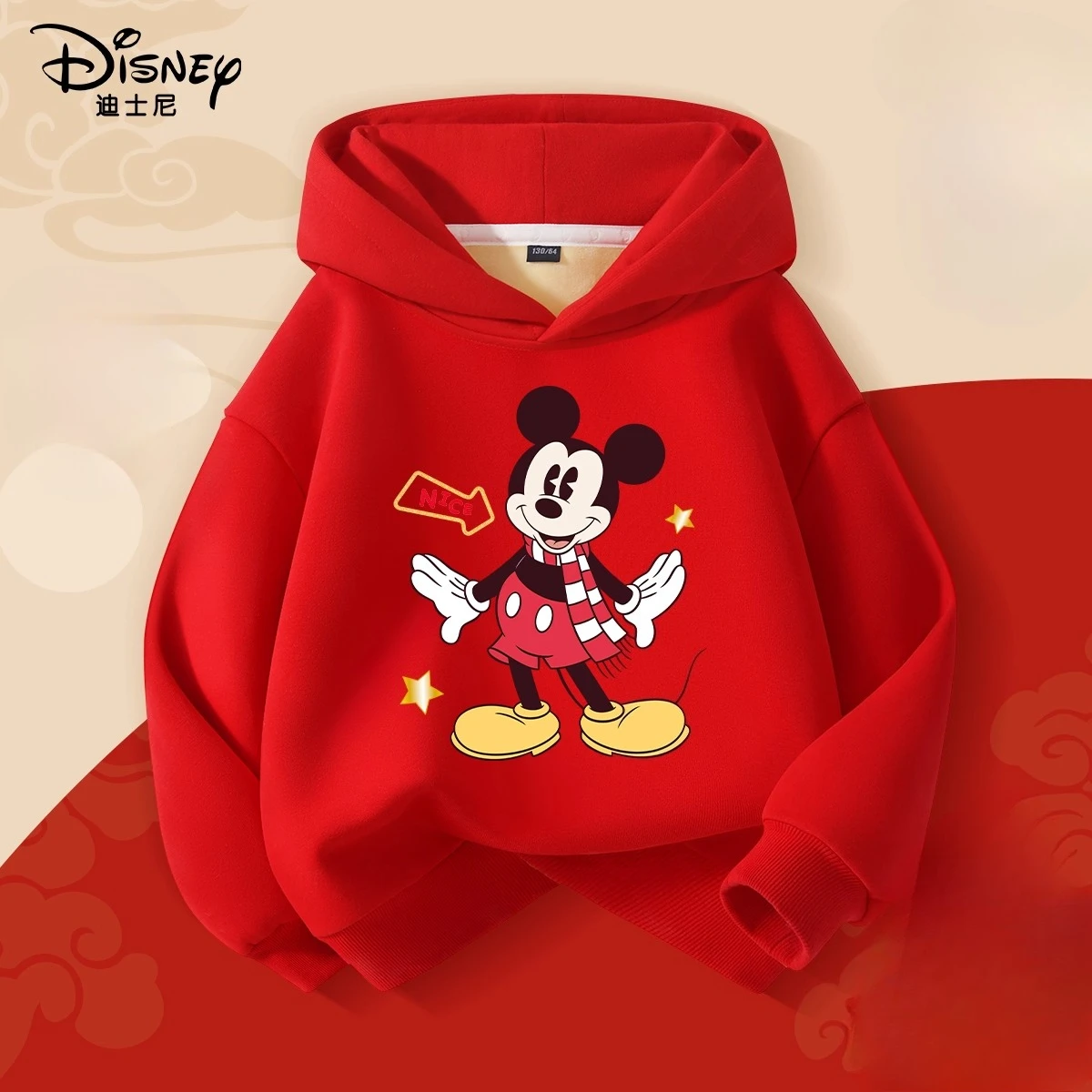 ديزني جديد ميكي طباعة الأطفال مقنعين البلوز صبي فتاة الخريف الشتاء اليومية في الهواء الطلق عطلة ملابس رياضية ناعمة دافئة عادية