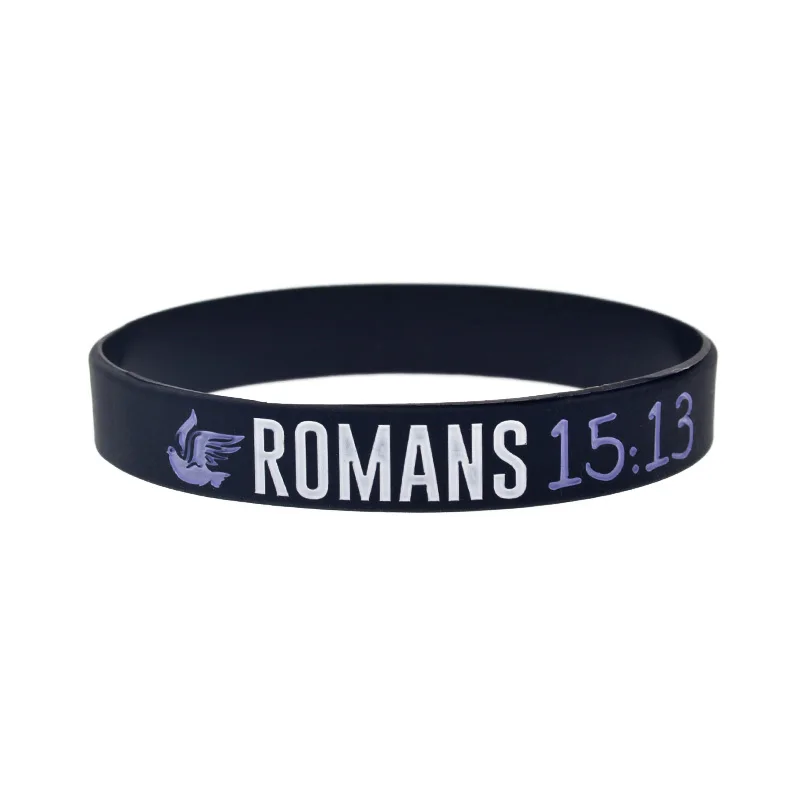 50 Stück Silikonarmbänder mit den Bibelstellen Jesaja 40:31, Römer 15:13, Jeremia 29:11, Philipper 4:6, Jesus-Gummiarmreif – Detail 7