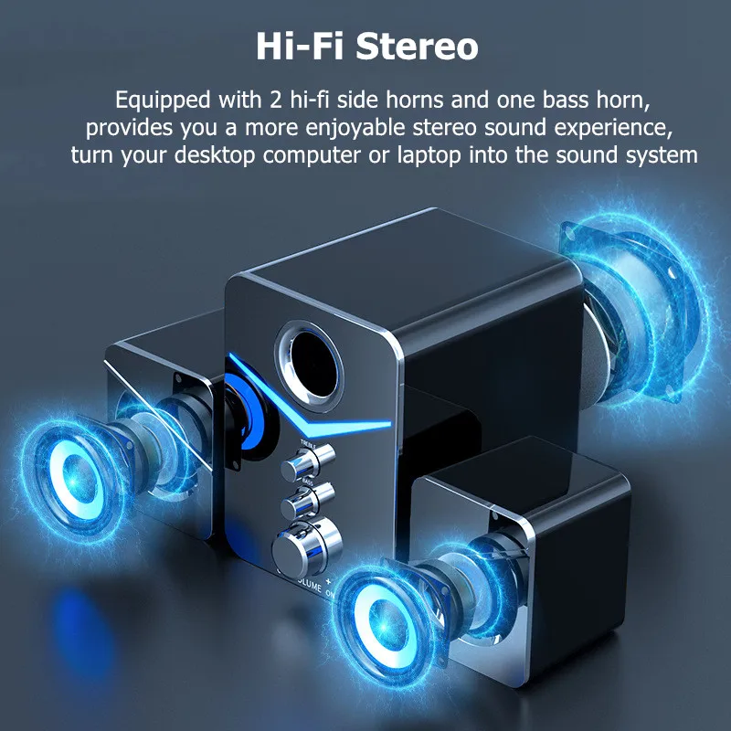 Bluetooth Speaker Home Theater Sound System Mini Speakers Desktop Computer MP3 Player Audio for PC Phone Subwoofer Multi-media