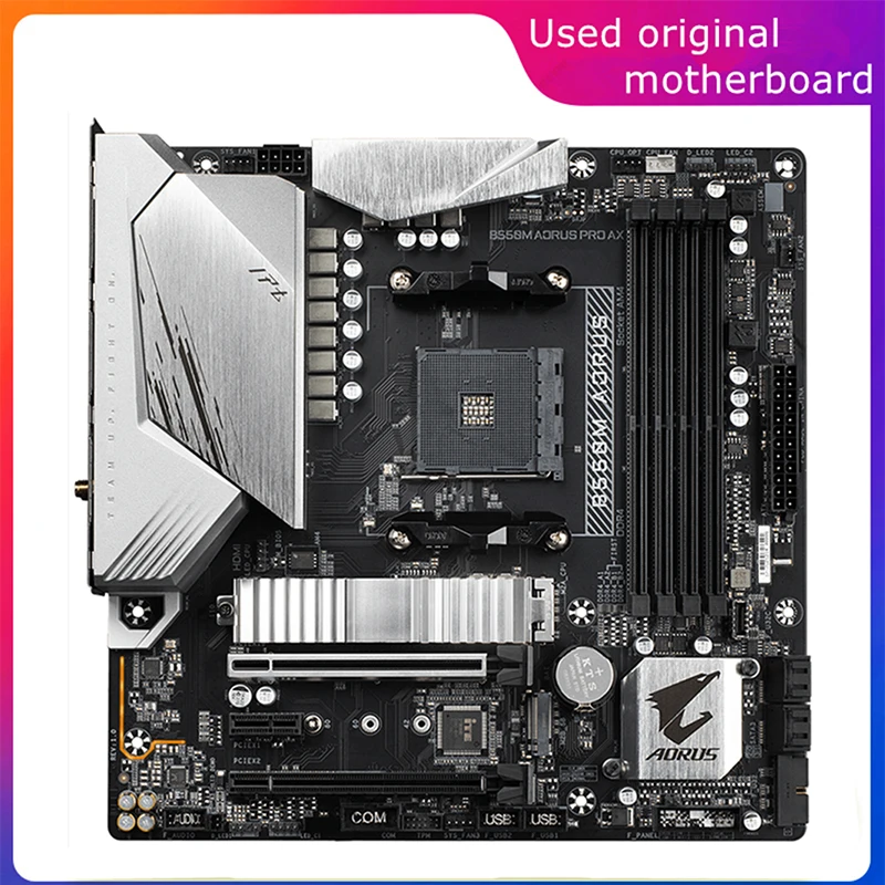 Used AM4 For AMD B550 B550M AORUS PRO AX Computer Motherboard PCI-E4.0 USB3.0 SATA3 AM4 DDR4 128G Desktop Mainboard