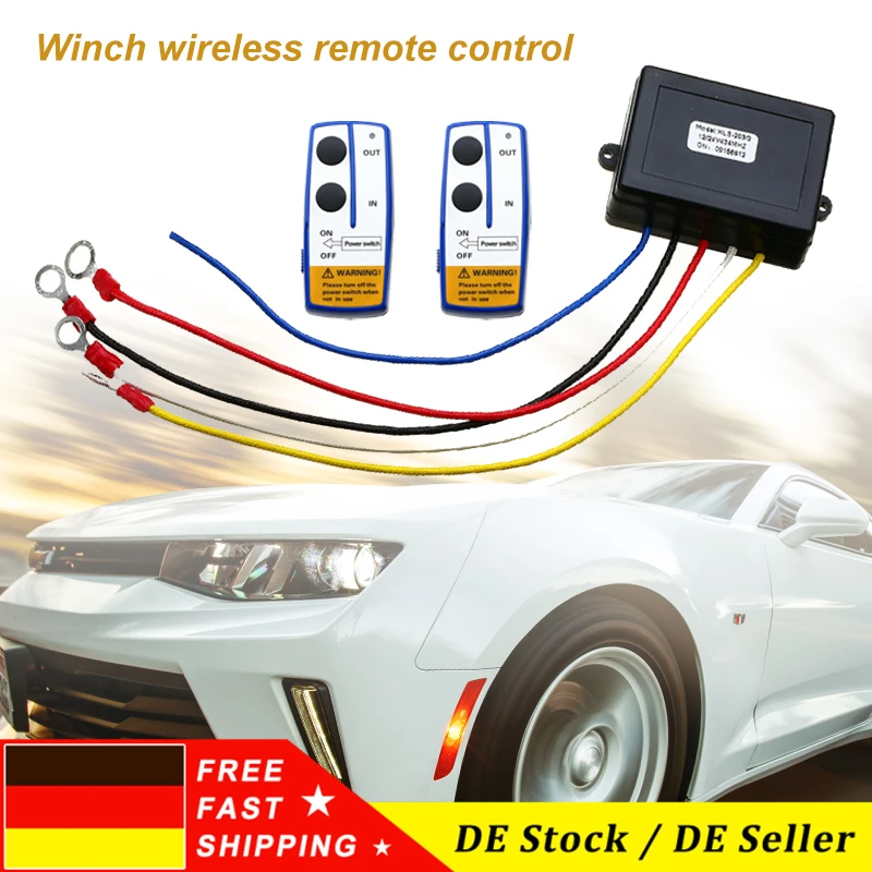 

12V 50ft Universal Car Wireless Winch Remote Control Switch Receiver With Manual Transmitter For Jeep Truck ATV SUV Trailer