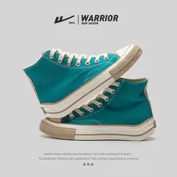 Peacock blue versatile thick bottom high-top Canvas Shoes Women Korean version Casual Shoes Plate Shoes Classic Couple Shoes