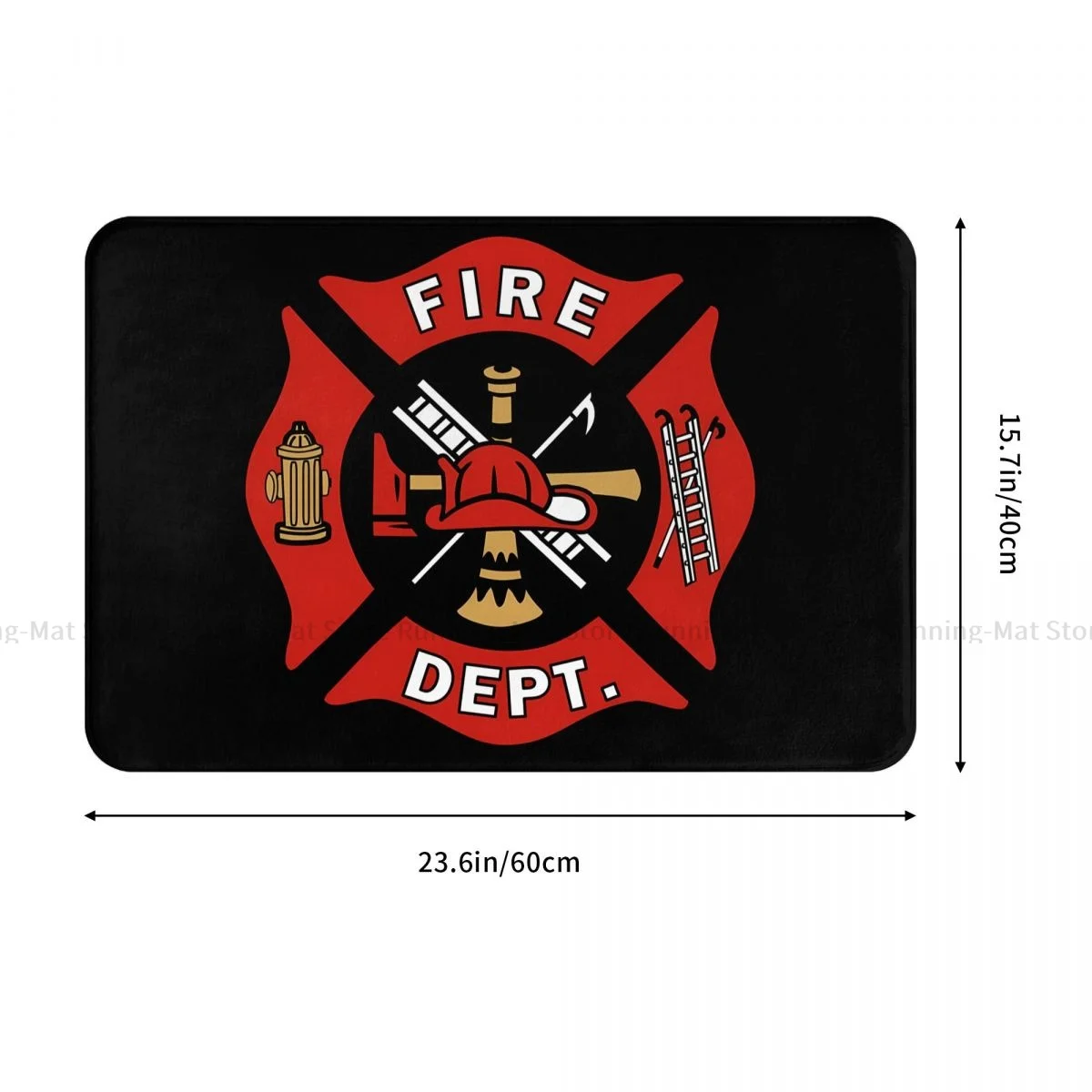 Fireman Fire Rescue Firefighter Non-slip Doormat Fire Department Living Room Kitchen Mat Prayer Carpet Flannel Pattern Decor