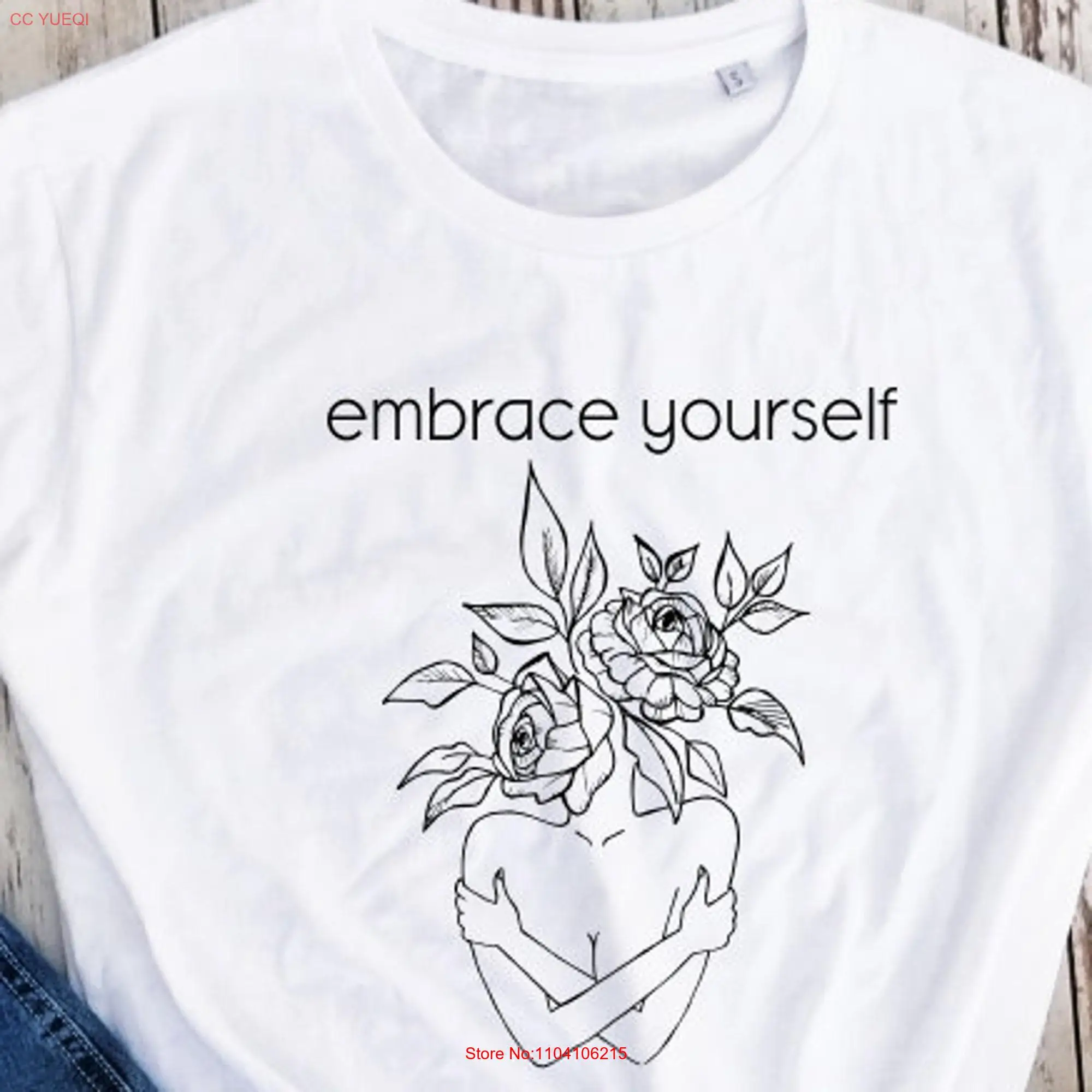 Organic cotton feminist t shirt feminism embrace yourself gift for girl best friend long or short sleeves