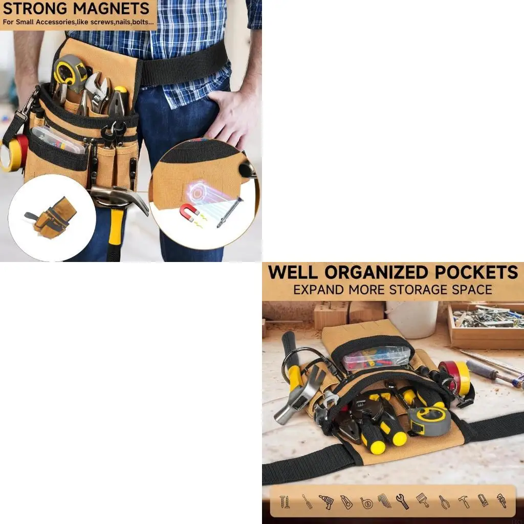   Easy Access Tool Belt Adjustable Detachable Bags Reinforced Fabric Storage Bag for Screwdriver Power Tool