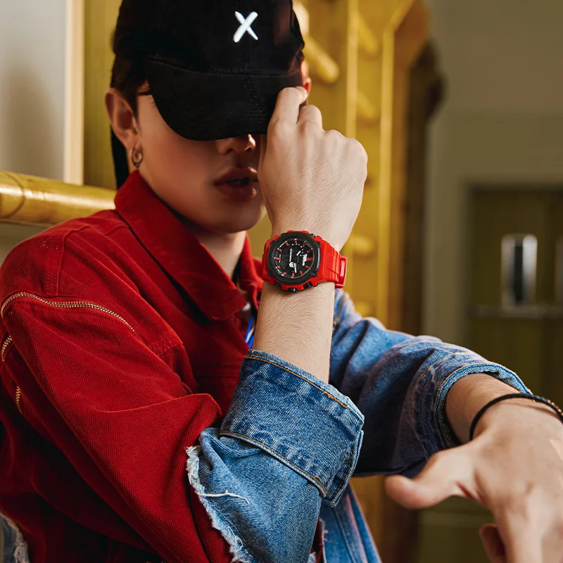 Mark Fairwhale 7110 Luxury Men's Quartz Watch Dual Display Sports Chronograph Waterproof Digital Night Light