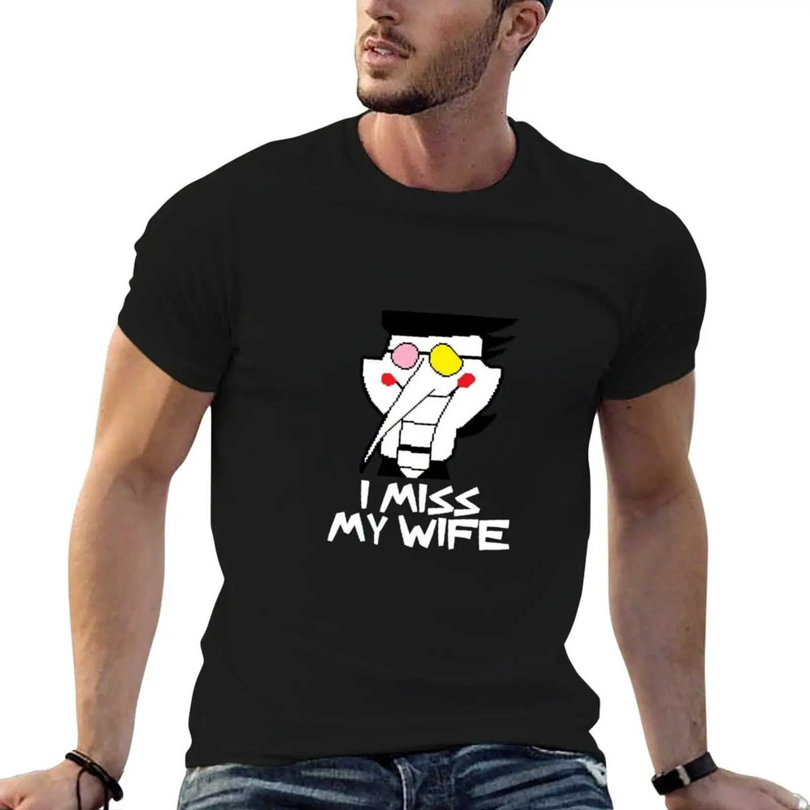 Spamton memeI miss my wife T-Shirt Novelty Graphic Tee Shirt
