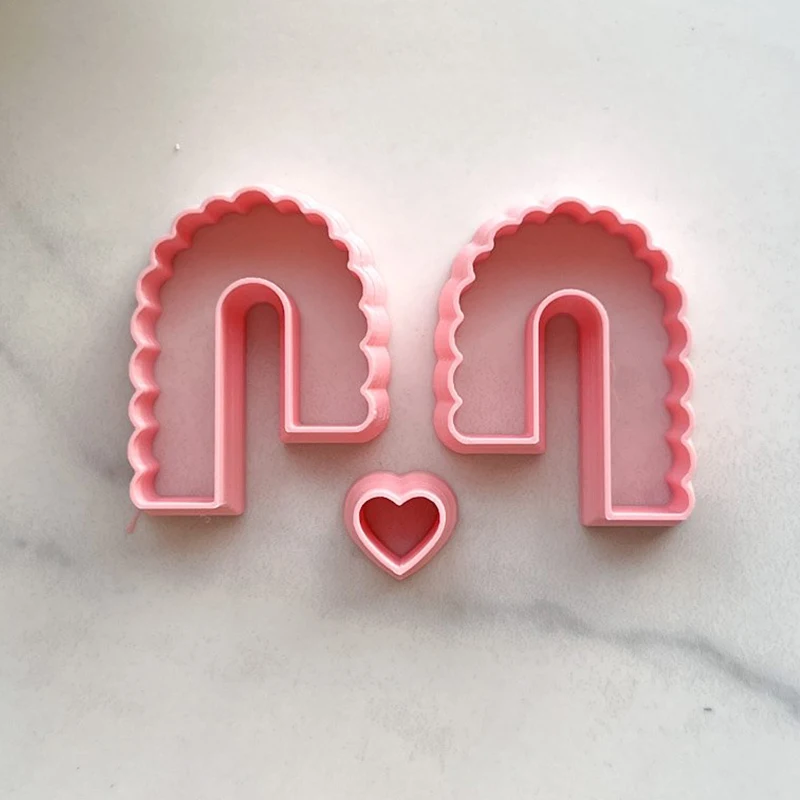 Soft Pottery Polymer Clay Cutters Loves Heart Earrings Clay Molds INS French Earrings Jewelry Making Embossing Modeling Tools