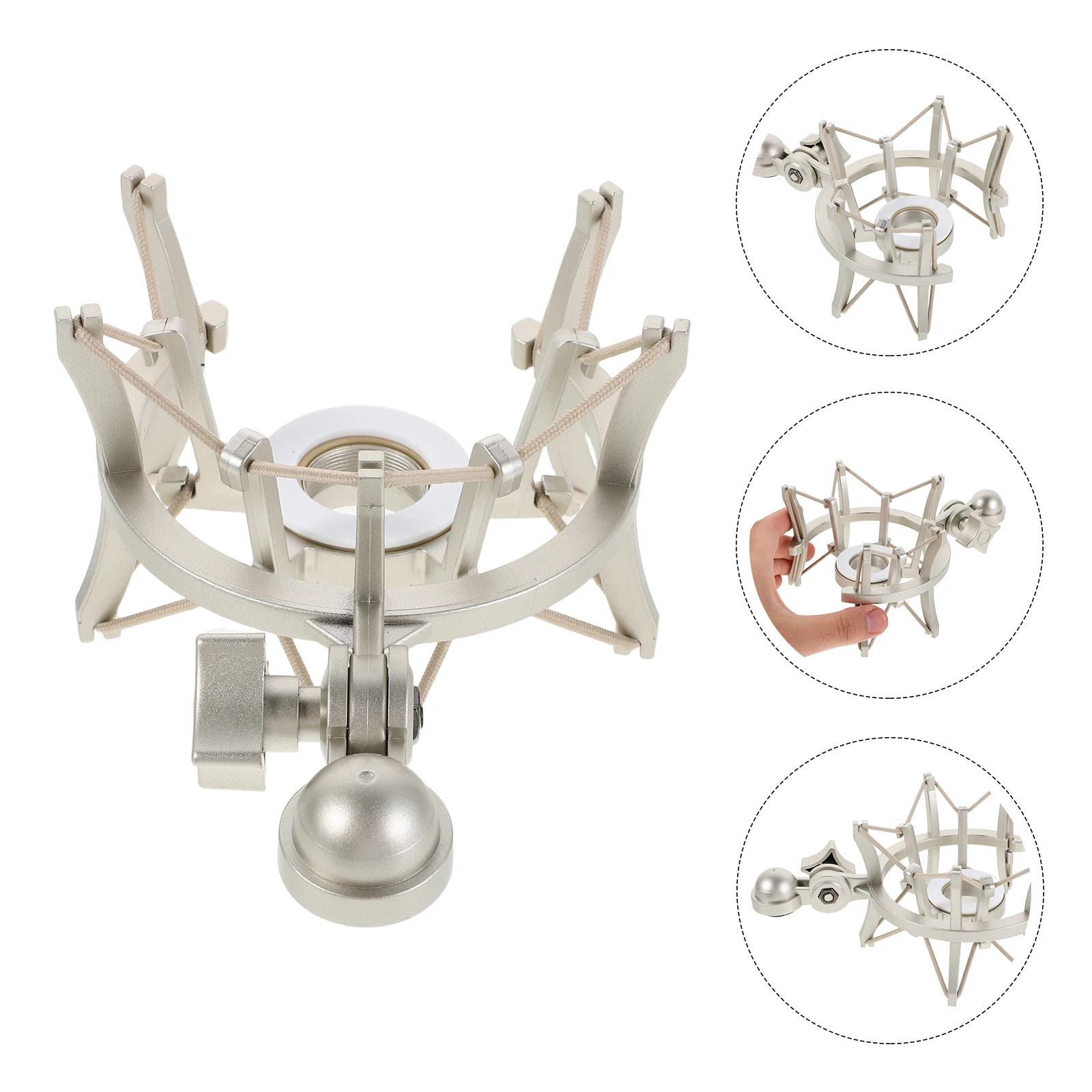 

1PC Silver Plastic Shock Mount Mic Anti Bracket for Live Broadcast Recording Studio Adjustable Angle PC13 Mic Stand