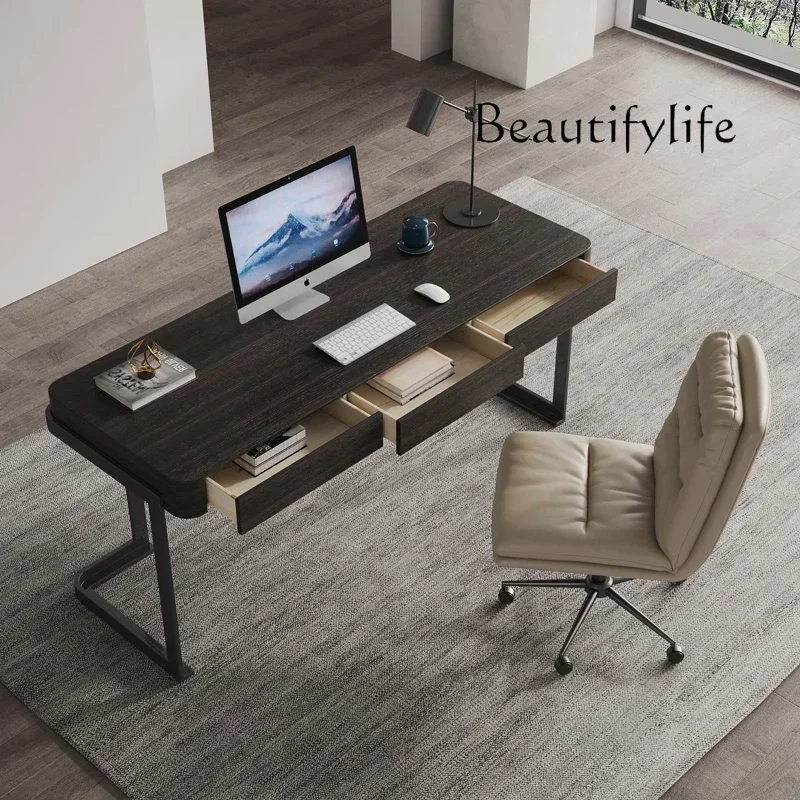 

modern home desk Nordic medieval solid wood desk minimalist طاولة قيمنق