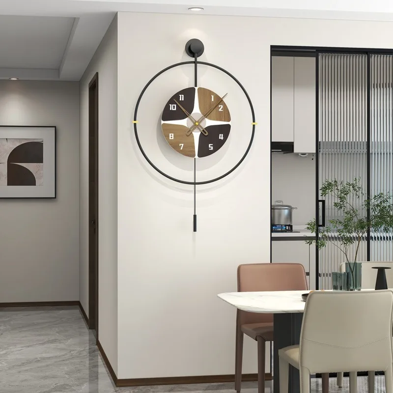 Nordic Style Entrance Hall Art Wall Clocks Simple Kitchen Art Clocks Luxury Multifunctional Silent Living Room Home Decor