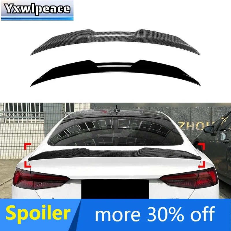 

For 2017-2024 Audi A5 F5 4 Door ABS Plastic Black Carbon PSM Style Car Rear Trunk Lid Spoiler Wings Exterior Tuning Accessories