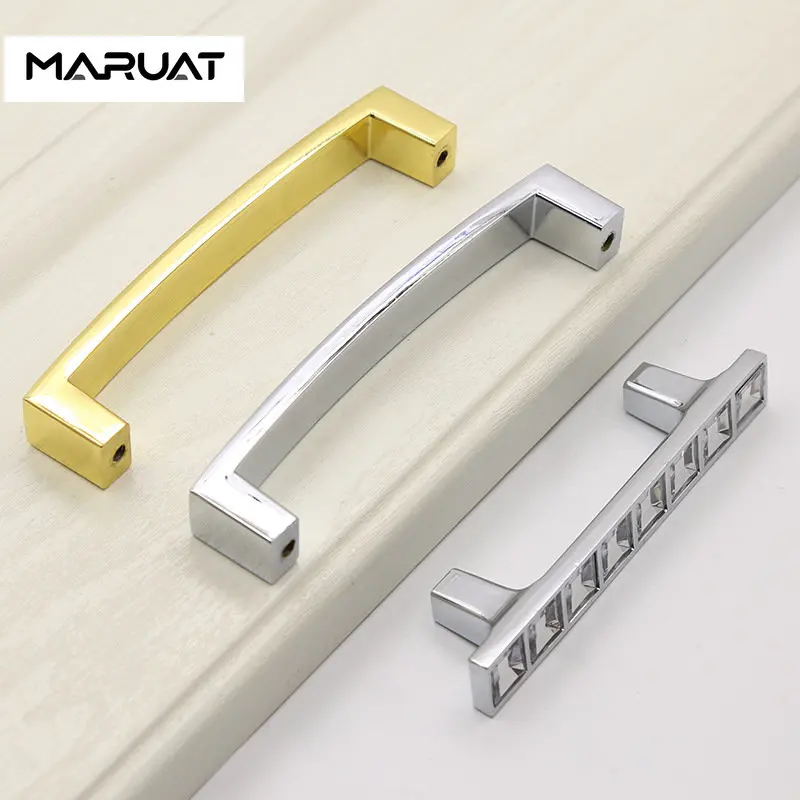 Crystal Glass Knobs Cabinet Handles Silver Crystal Cupboard Pulls Drawer Knobs Kitchen Furniture Handle Hardware Accessories