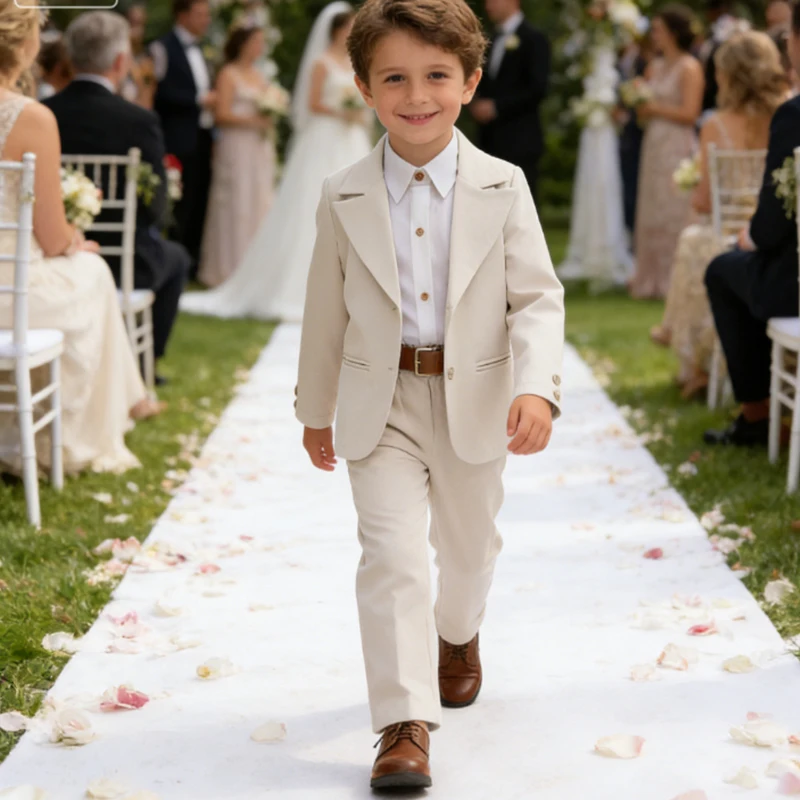 

Костюмы для мальчиков на свадьбу, элегантный праздничный костюм из 3 предметов для мальчика 1 года, детский костюм для фотосессии, детский костюм для торжественных церемоний